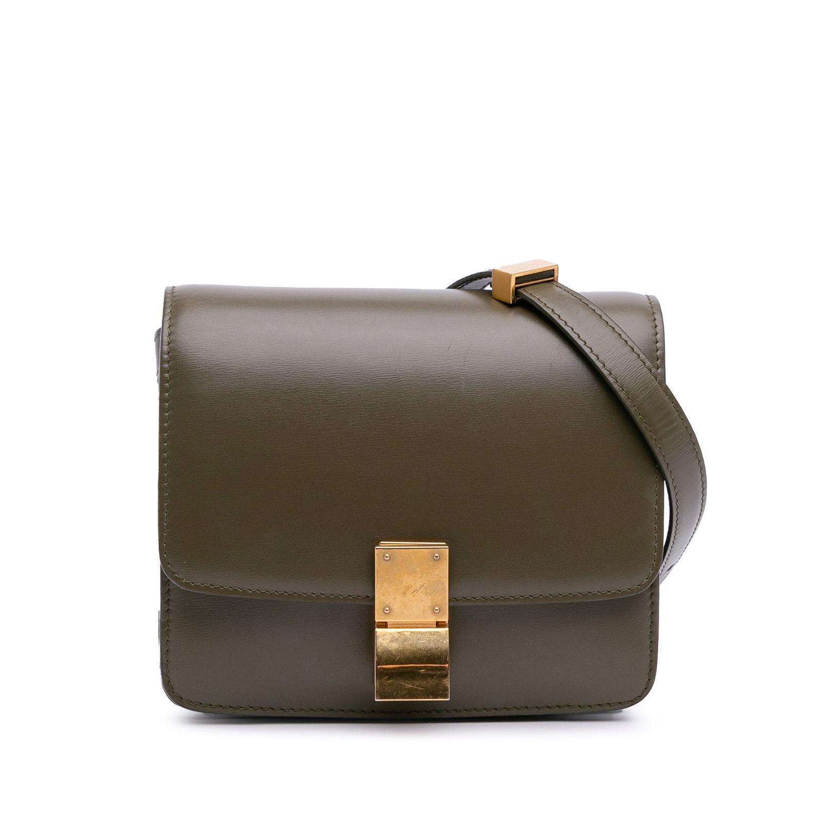 Celine Small Calfskin Classic Box Brown Leather Crossbody Bag (1 of 10)
