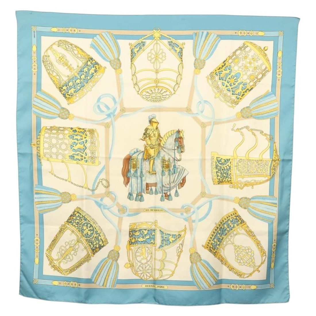 Hermes Blue Carre 90 Silk Scarf for Women (1 of 1)