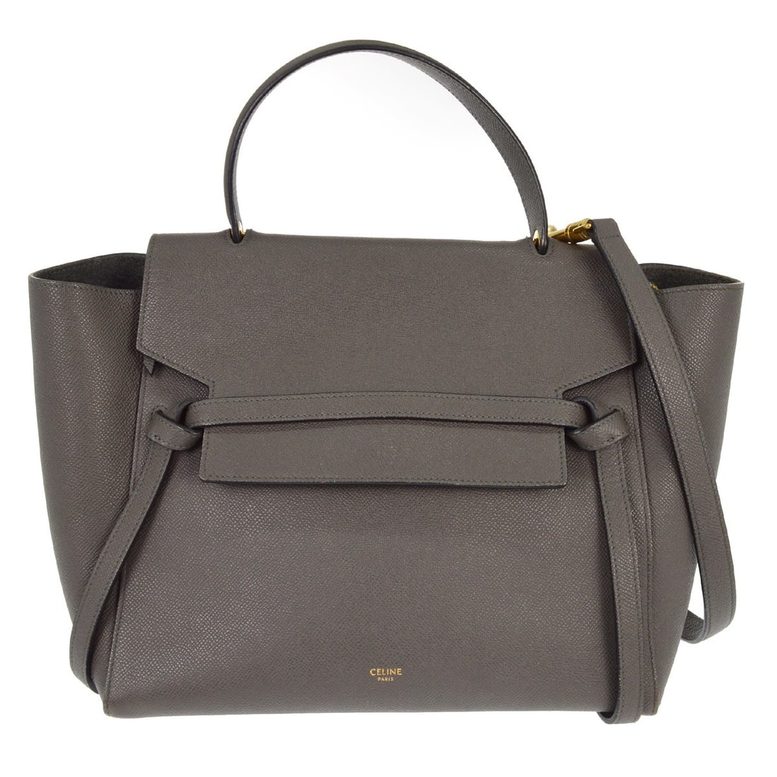 Celine Belt Bag Large Gray Leather Top Handle Handbag U-AT-0179 U-SL-1109 (1 of 6)