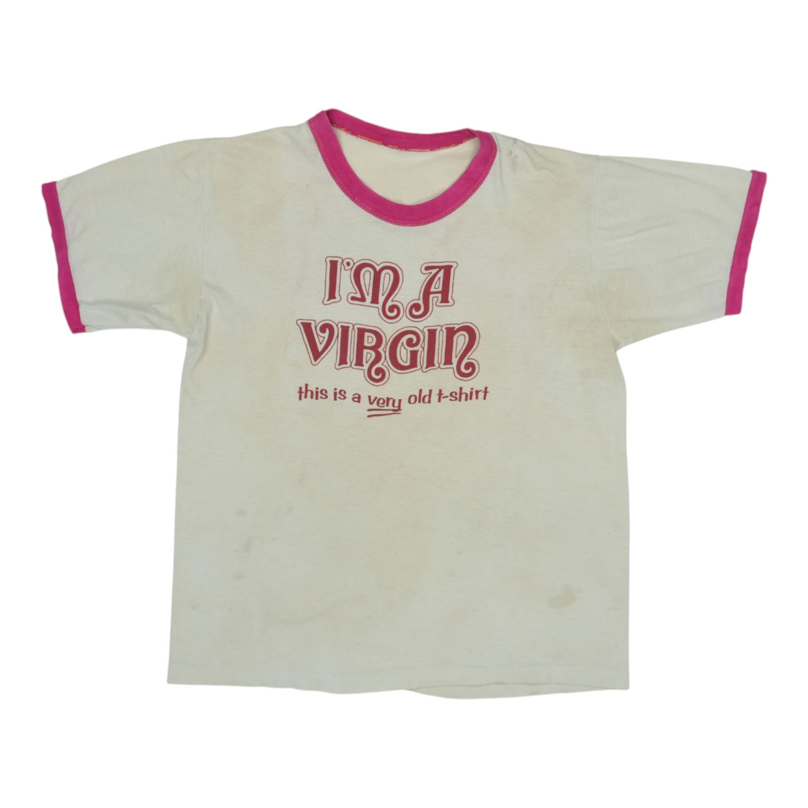 Vintage 1970s I'm A Virgin White Shirt Original Graphic: Vintage 1970s I'm A Virgin White Shirt Original Graphic Explore this authentic vintage 1970s I'm A Virgin Shirt, a true testament to retro fashion. This shirt features eye-catching graphics on both th