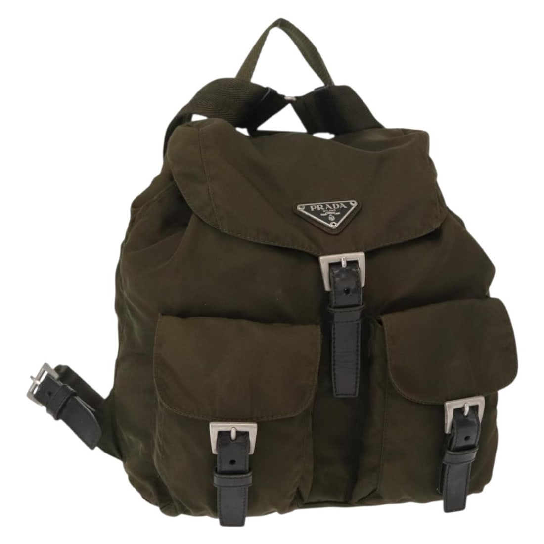 Khaki Backpack with Dual Front Pockets by Prada (1 of 1)