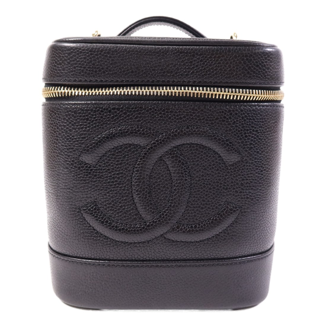 Black Calfskin Vanity Case Handbag by CHANEL with Gold Tone CC Hardware (1 of 16)