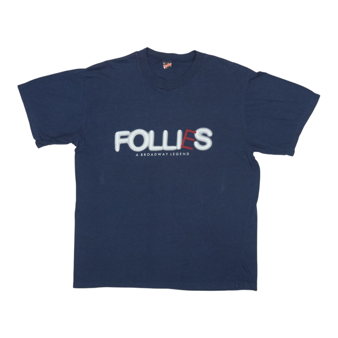 Vintage 1980s Follies Broadway Legend Shirt Blue XL: Vintage 1980s Follies Broadway Legend Shirt Blue XL Discover a piece of Broadway history with this original vintage 1980s Follies A Broadway Legend shirt. This authentic shirt, not a modern reproducti