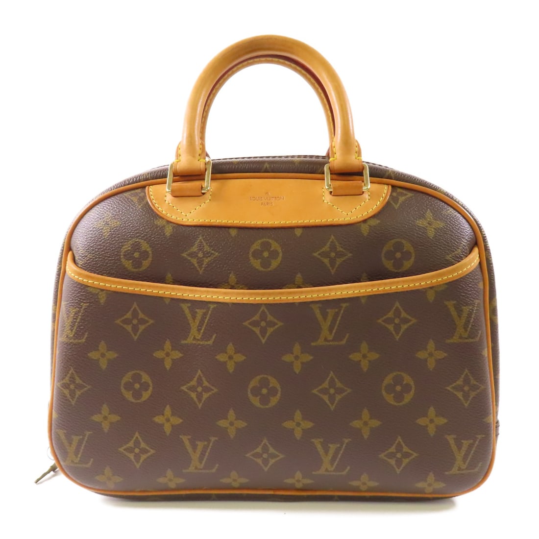 Louis Vuitton Trouville Handbag M42228 Monogram Brown PVC Canvas GHW: Louis Vuitton Trouville Handbag M42228 Monogram Brown PVC Canvas GHW This elegant Louis Vuitton Trouville Handbag showcases a classic monogram pattern crafted from durable PVC coated canvas in a rich