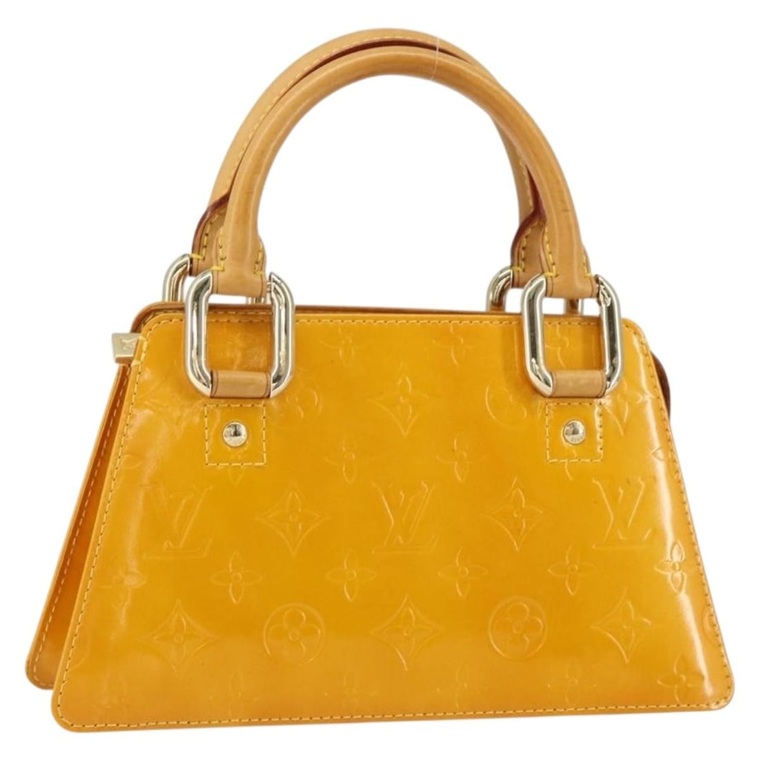LOUIS VUITTON Monogram Vernis Mini Forsythe Hand Bag Jaune M91114 Auth (1 of 18)