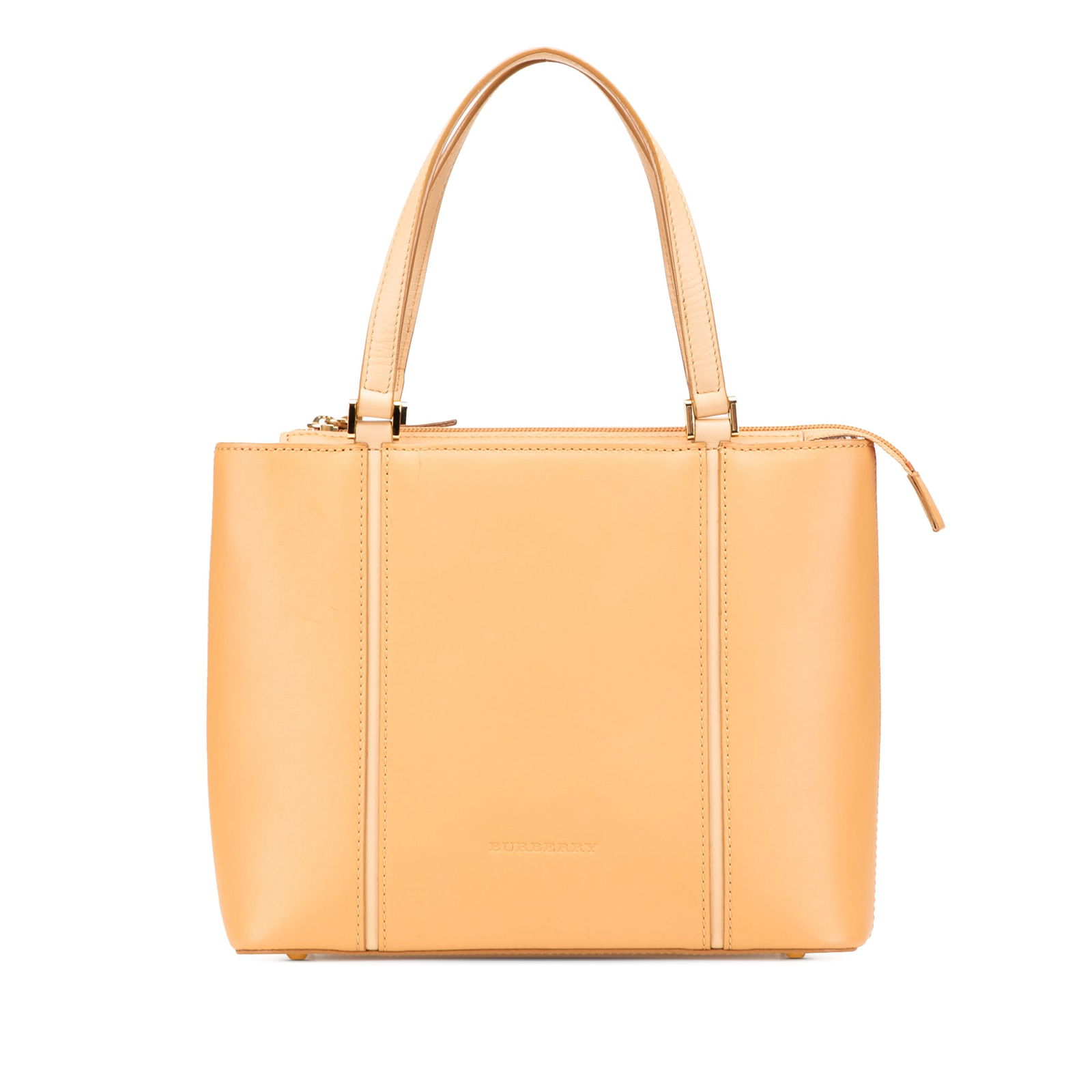 Burberry Brown Leather Tote with Zip Closure and Pockets (1 of 11)