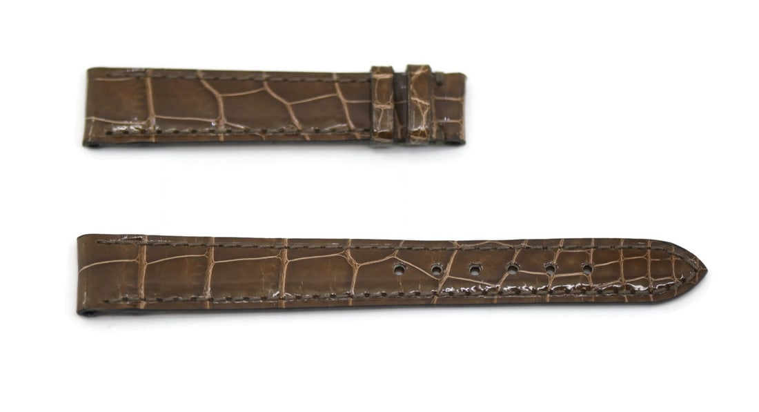 Van Der Bauwede Authentic Brown Leather Two-Piece Wristwatch Strap 14mm (1 of 2)