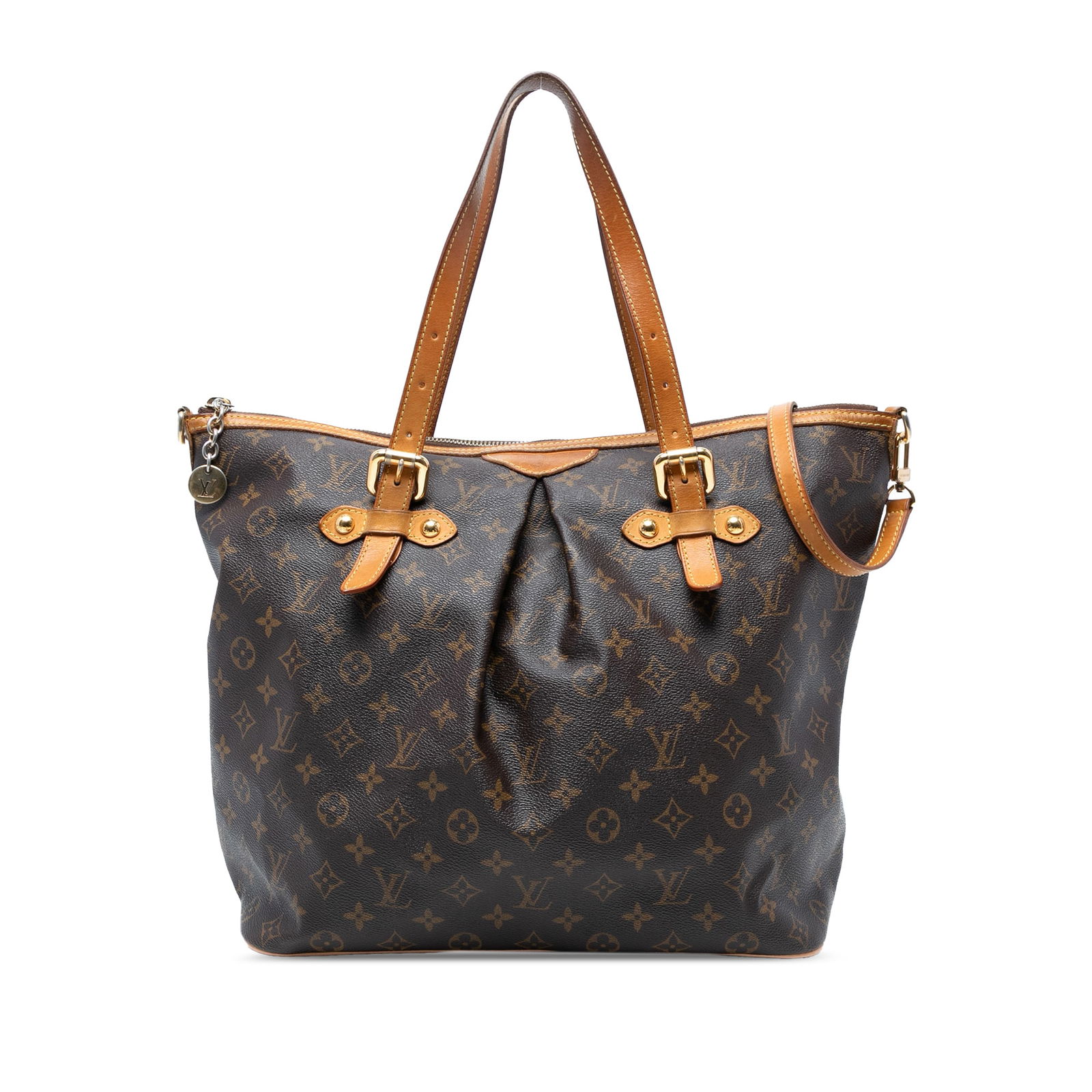 Louis Vuitton Monogram Palermo GM Bag with Vachetta Trim: Louis Vuitton Monogram Palermo GM Bag with Vachetta Trim The Louis Vuitton Monogram Palermo GM is a stylish and practical handbag crafted from signature monogram canvas with vachetta leather trim. It