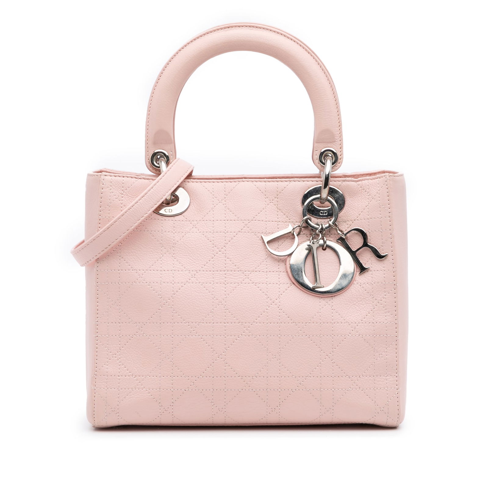 Dior Medium Calfskin Cannage Stitched Lady Dior Bag Pink (1 of 11)
