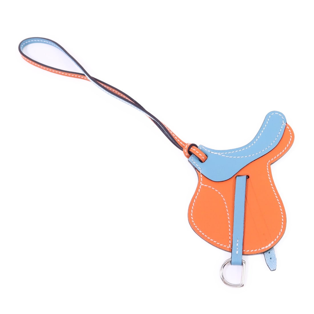 HERMES Paddock Saddle Charm Veau Swift Leather Orange (1 of 7)