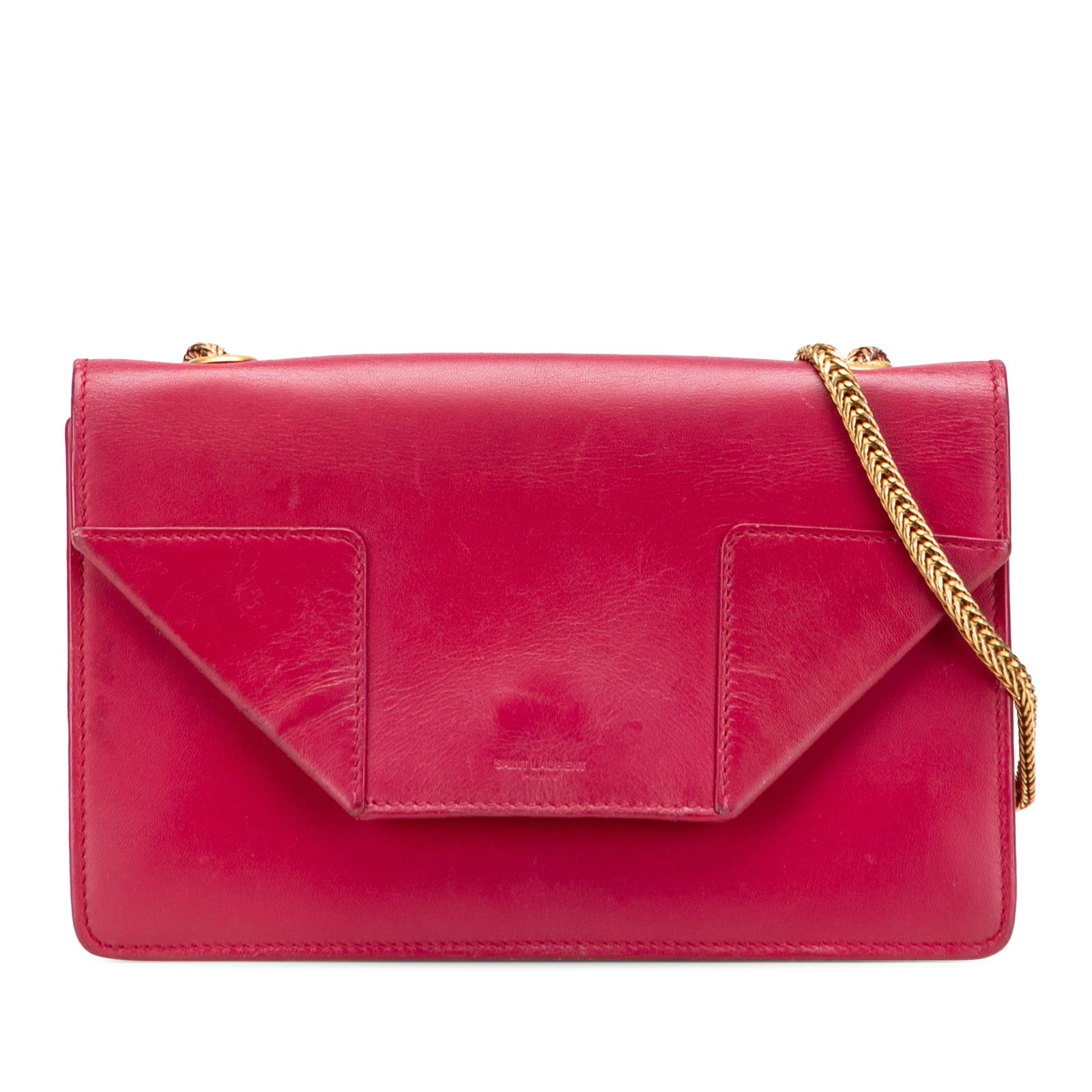 Saint Laurent Small Leather Betty Crossbody Bag Red Gold Chain (1 of 12)