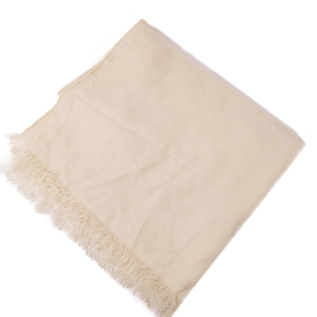 HERMES White Cashmere Silk Scarf Elegant Accessory (1 of 13)