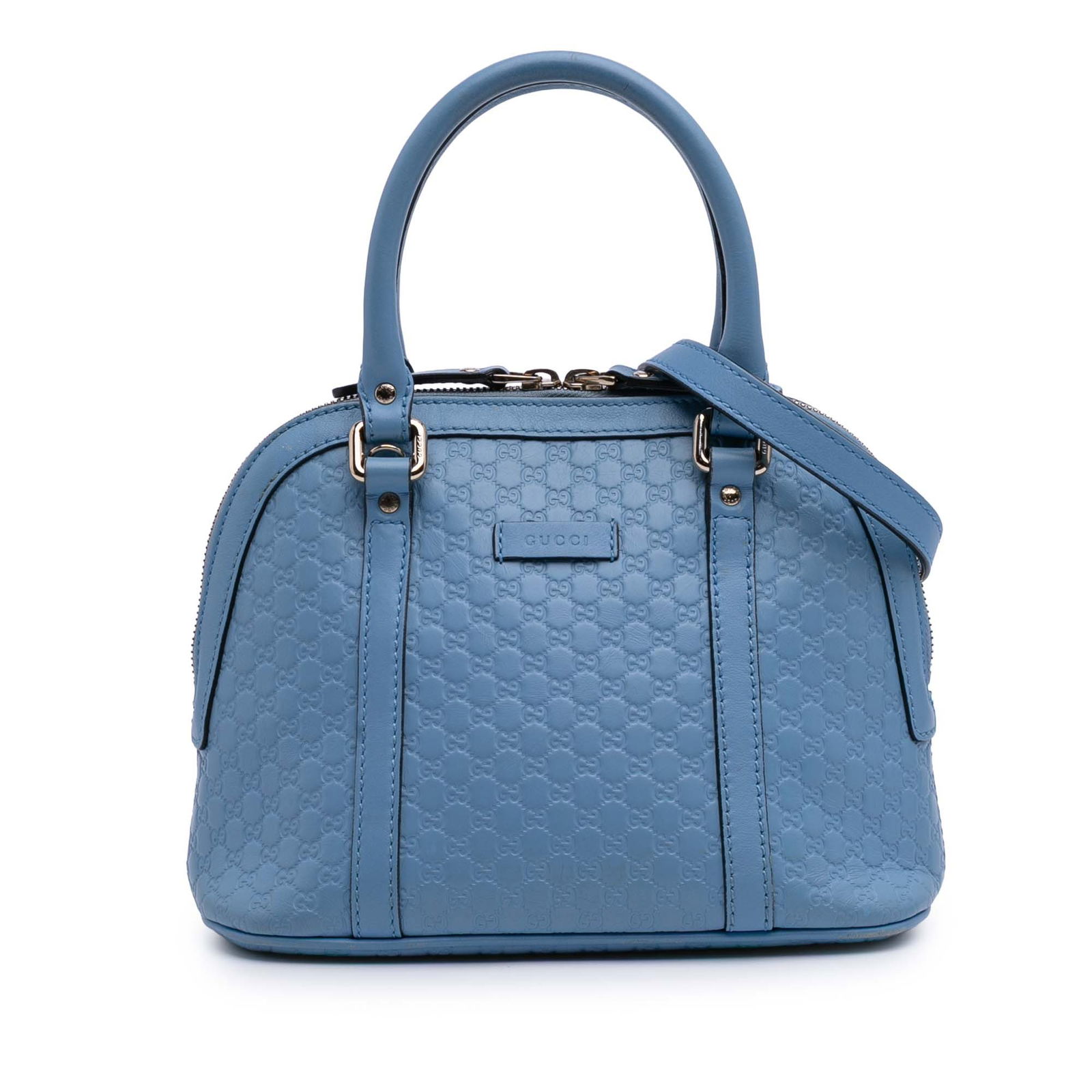 Gucci Mini Microguccissima Dome Satchel Blue Leather with Detachable Strap (1 of 13)