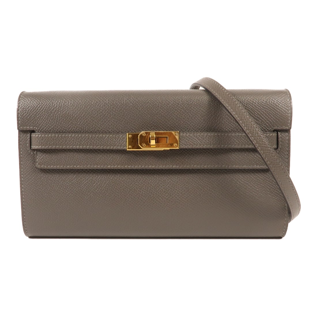 HERMES Kelly To Go Shoulder Bag Epsom Leather Gray GHW (1 of 14)