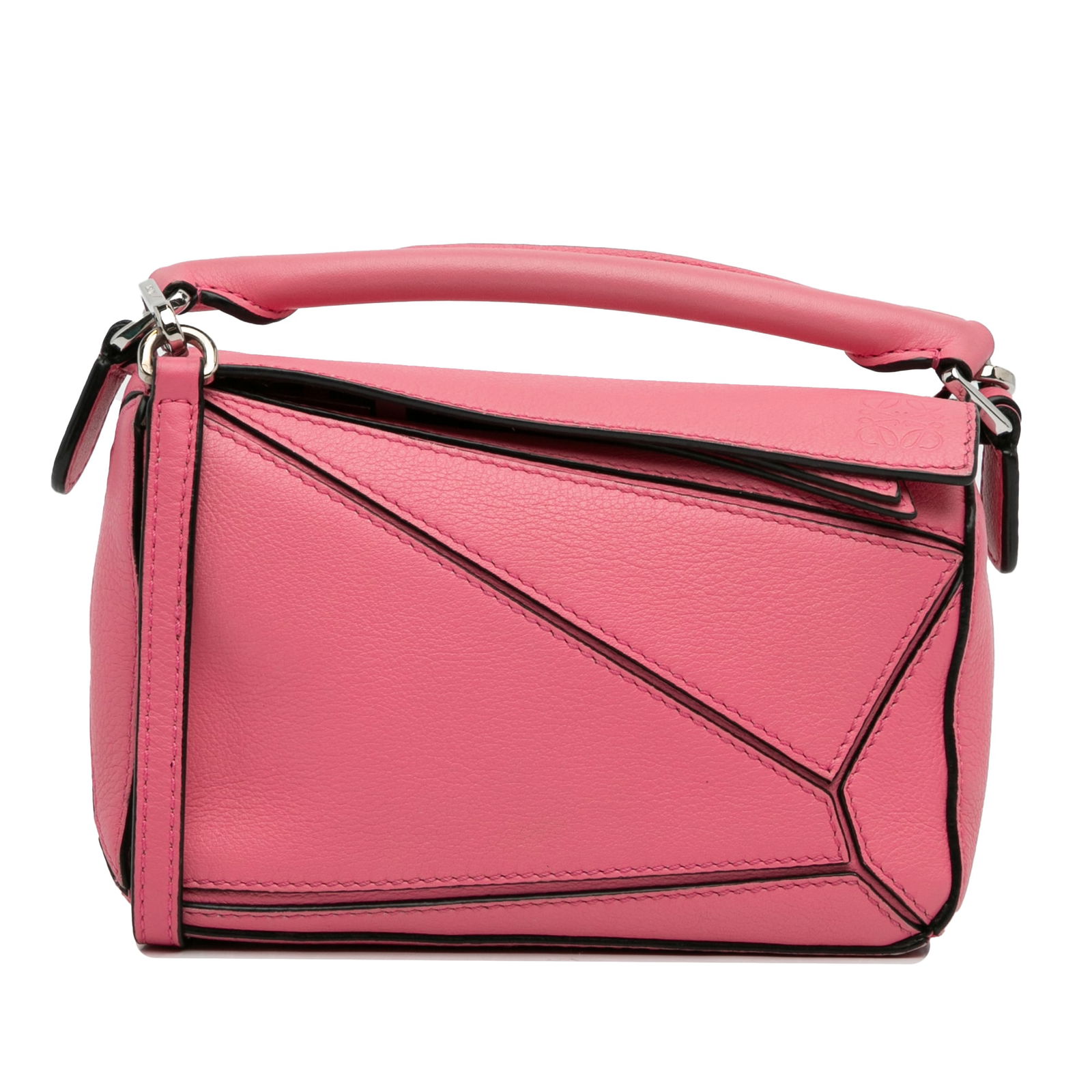 LOEWE Mini Calfskin Puzzle Satchel Pink Leather Bag (1 of 16)