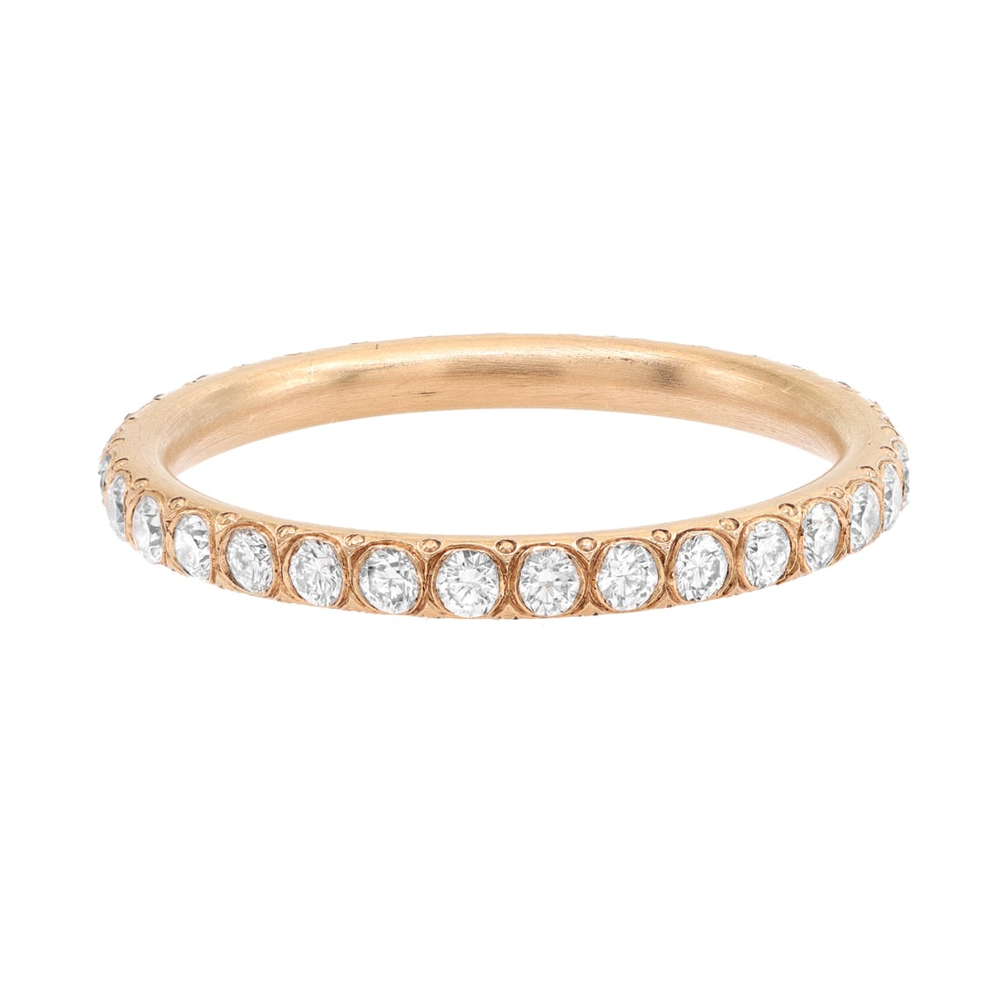 R Rachel Koen Art Deco Diamond Eternity Ring 18K Rose Gold 0.65Cttw: R Rachel Koen Art Deco Diamond Eternity Ring 18K Rose Gold 0.65Cttw This stunning Art Deco Setting Diamond Eternity Band Ring is crafted from luxurious 18K rose gold, showcasing a total diamond weight