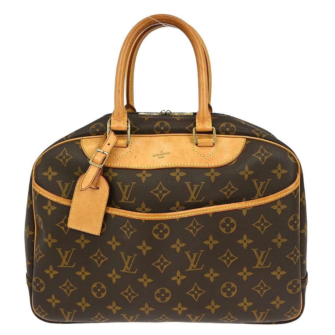 Louis Vuitton Deauville Bowling Vanity Handbag Monogram Canvas Brown (1 of 10)