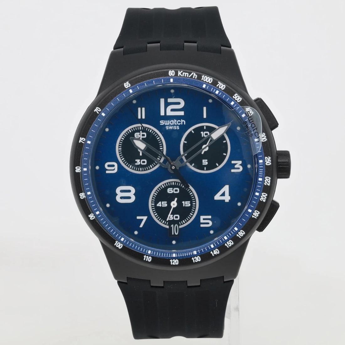 S-Watch SUSB402 Black Dial Men's Quartz Chronograph Rubber Band Watch (1 of 3)