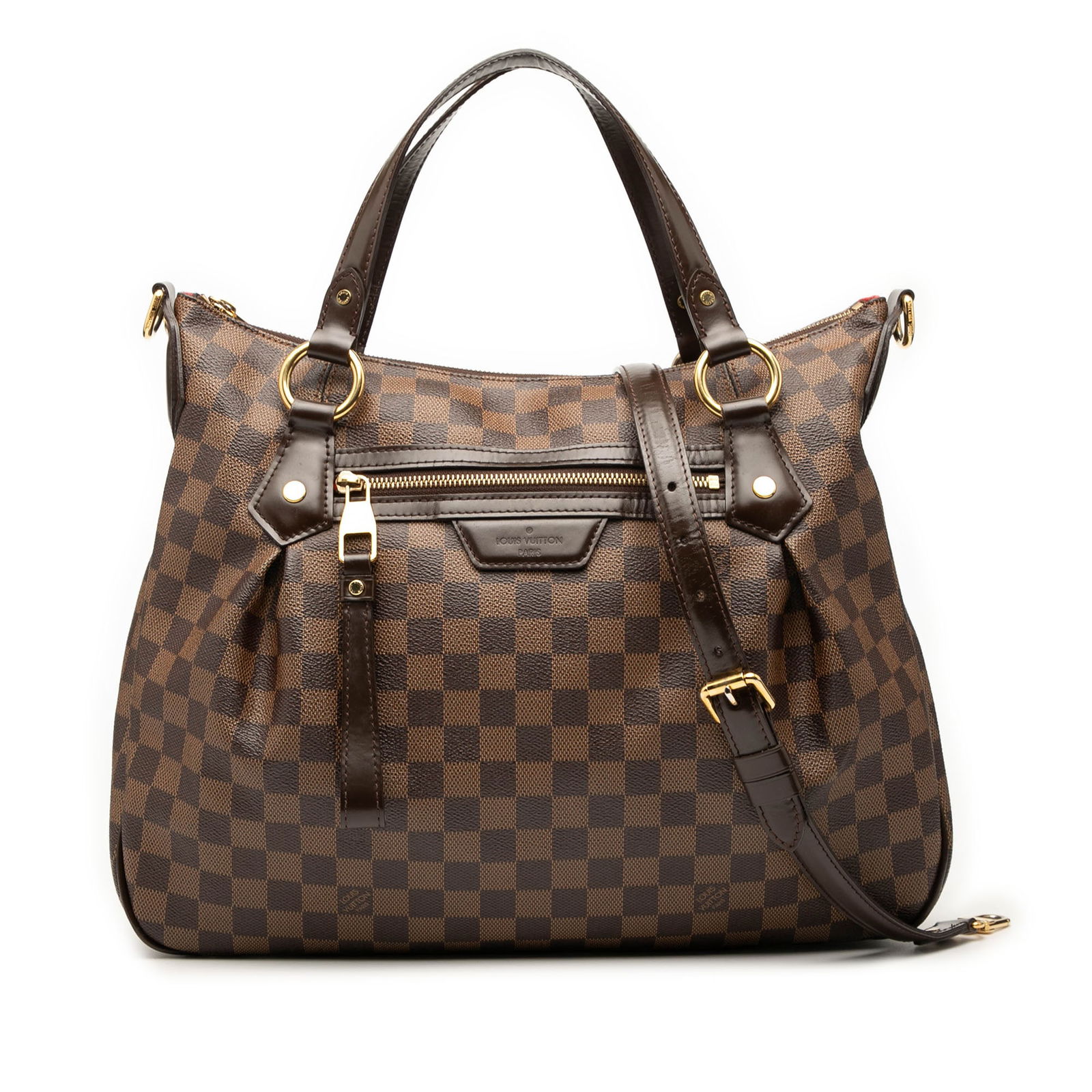 Louis Vuitton Evora MM Shoulder Bag in Damier Ebene Canvas with Leather Trim (1 of 7)