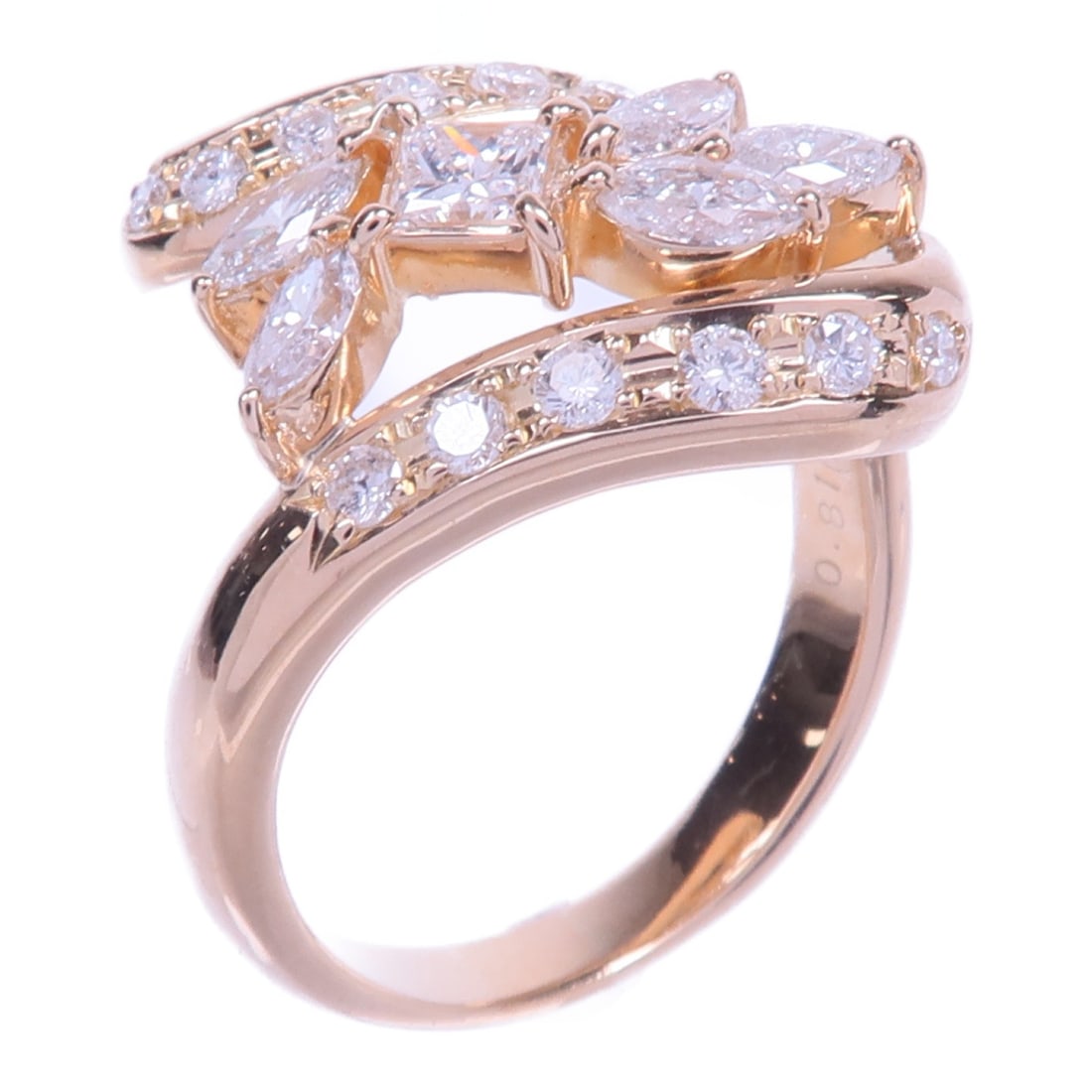 JEWELRY 18K Yellow Gold Diamond Ring Size 5.5 (1 of 8)