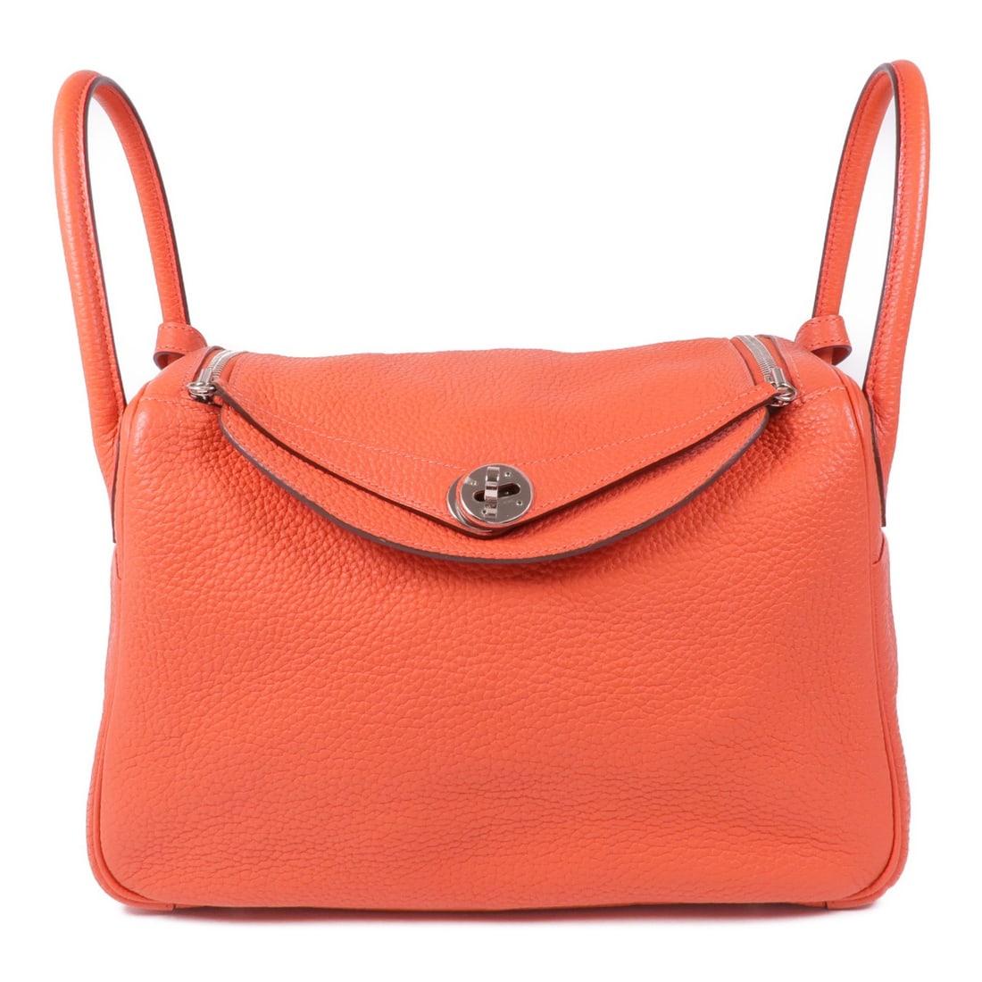 HERMES Lindy 30 Shoulder Bag Taurillon Clemence Leather Rouge Pivoine Red (1 of 13)