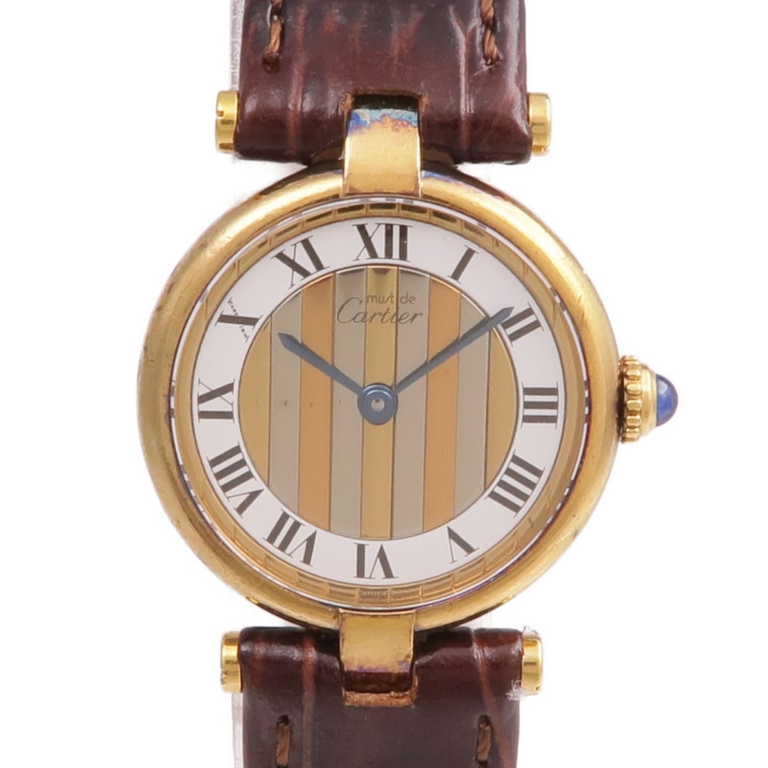 Cartier Must Vendome Trinity Gold Plated Quartz Wristwatch Model 590004 (1 of 14)