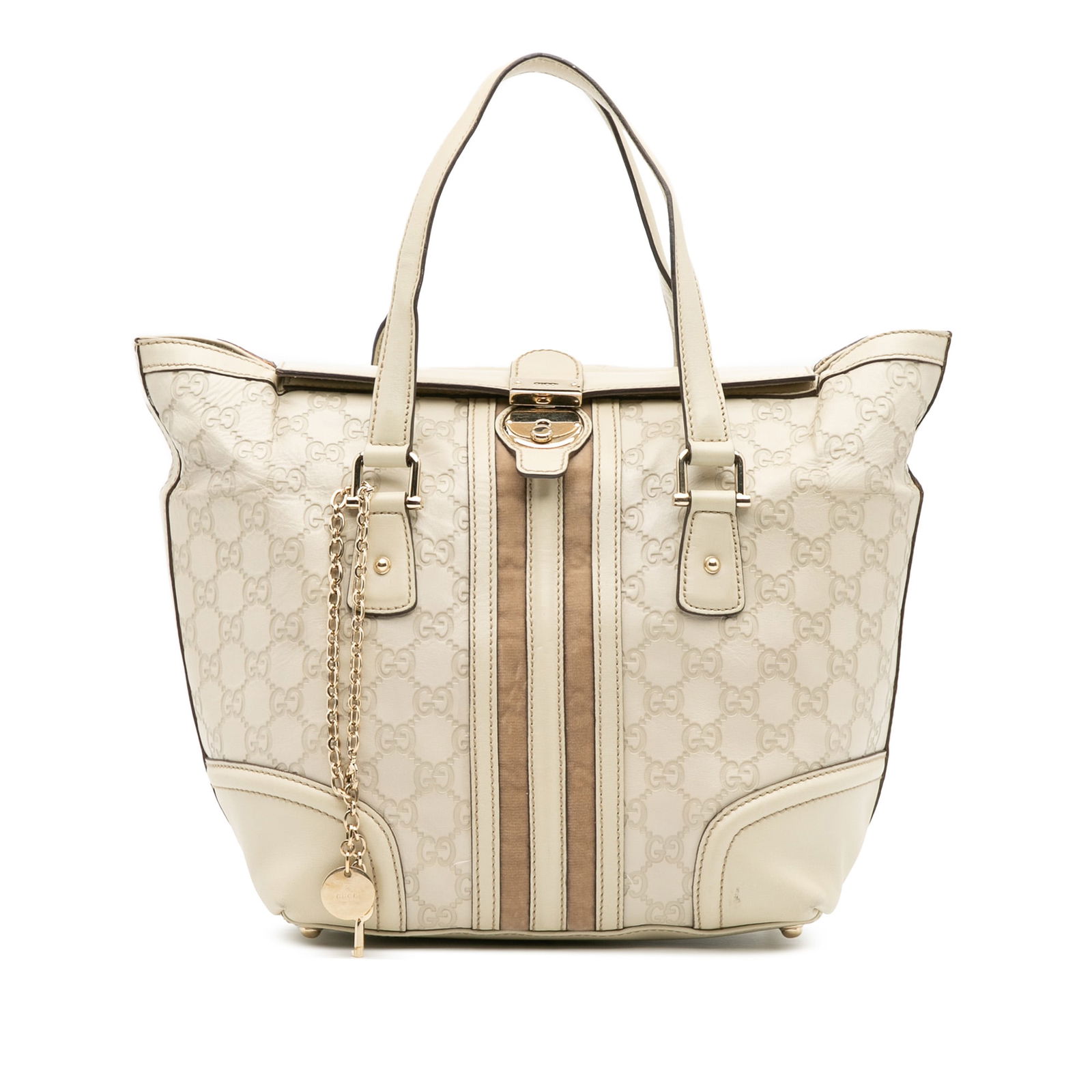 Gucci Guccissima Treasure Handbag White Leather Italy (1 of 13)