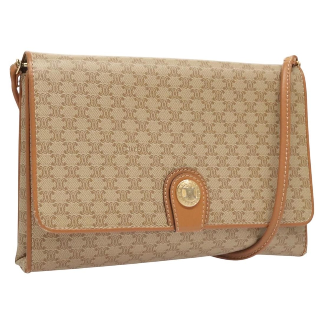 Vintage Celine Macadam Beige Shoulder Purse (1 of 1)