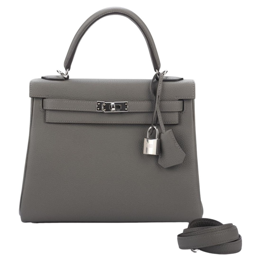 Hermes Kelly 25 Retour Vert De Gris Togo Leather New In Box: Hermes Kelly 25 Retour Vert De Gris Togo Leather New In Box Discover the elegance of the Hermes Kelly 25 Retour in a stunning Vert de Gris Togo leather. This luxurious handbag, crafted in France, feat