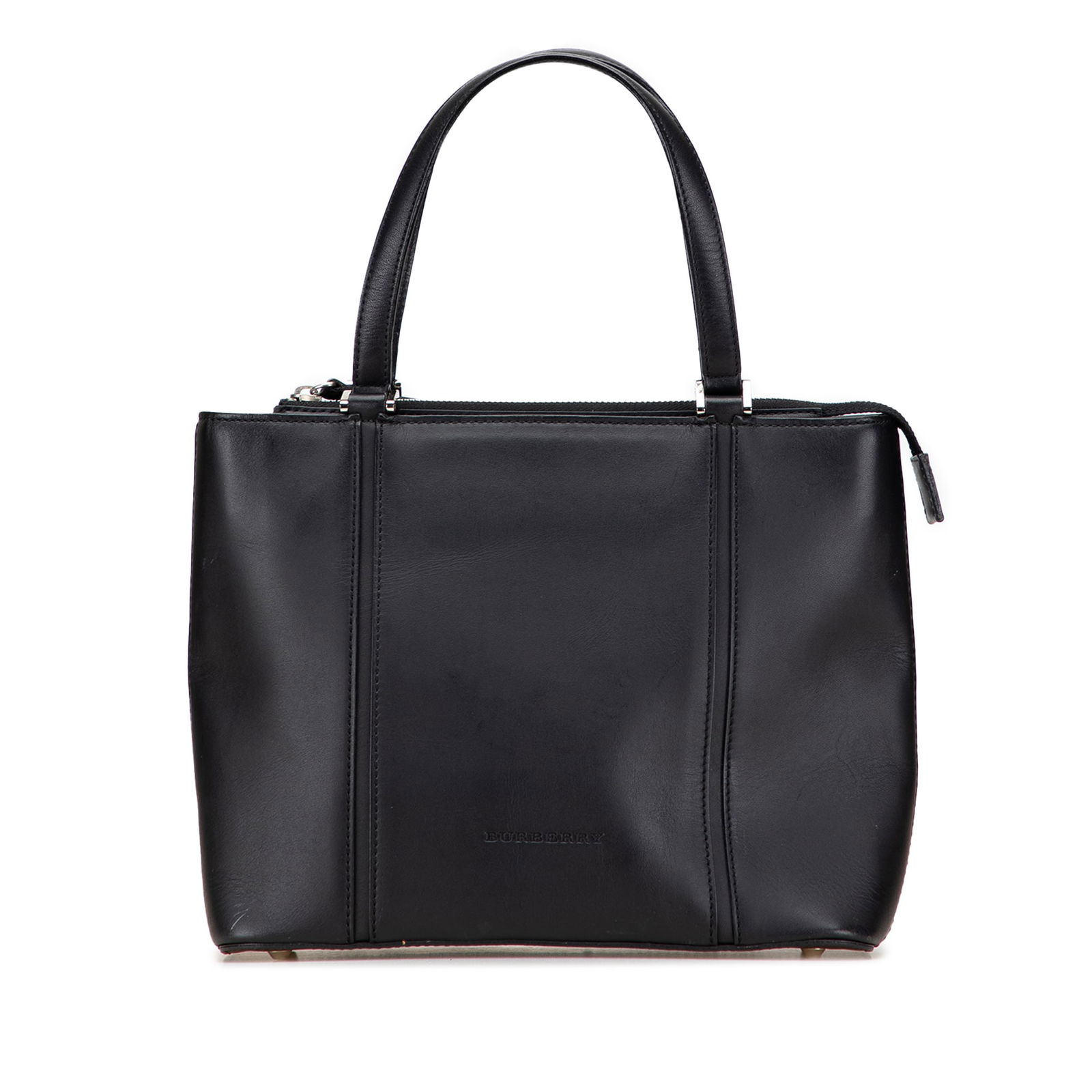 Burberry Black Leather Handbag with Top Zip Closure (1 of 11)