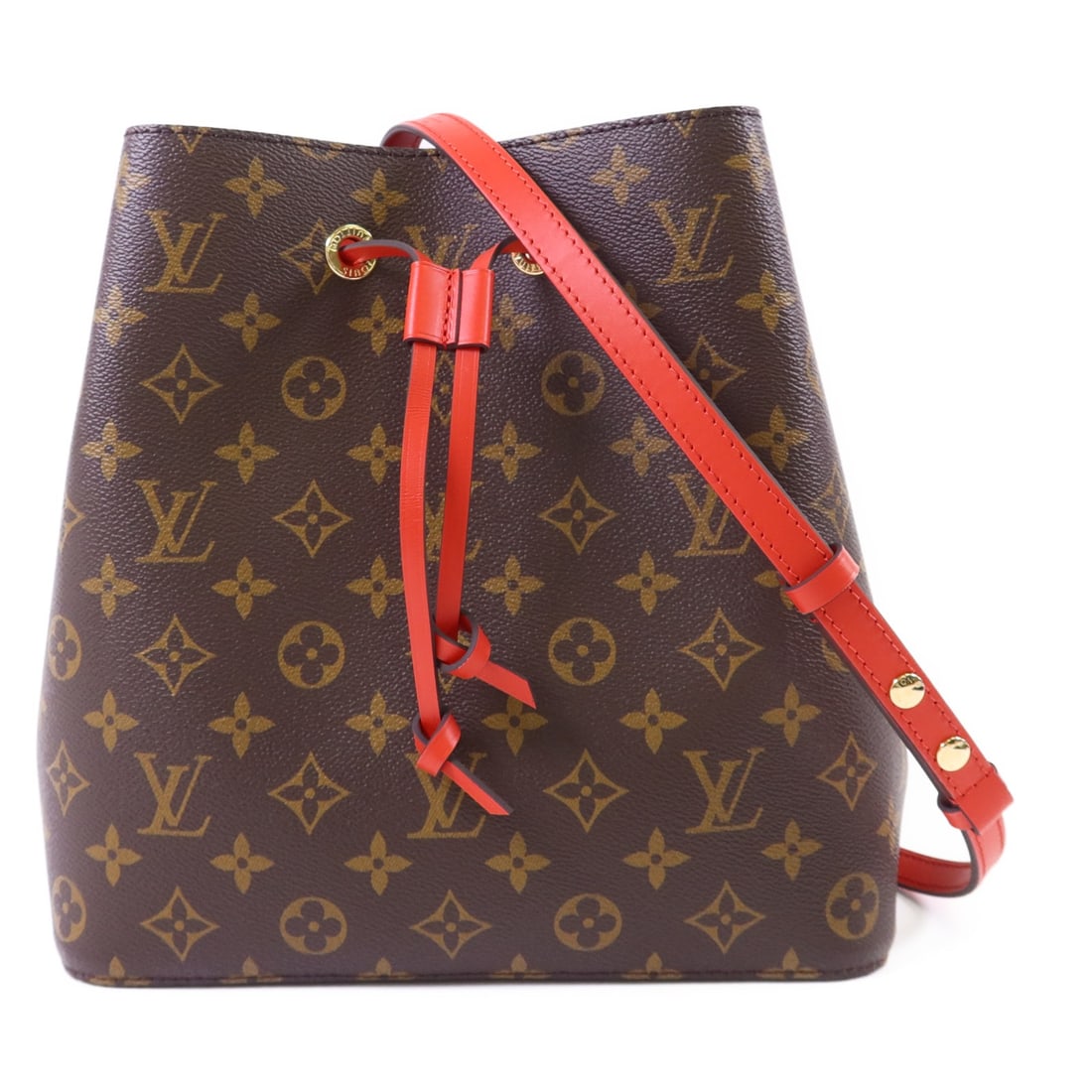 Louis Vuitton Neo Noe Monogram Shoulder Bag with Coquelicot Red Accents M44021 (1 of 15)