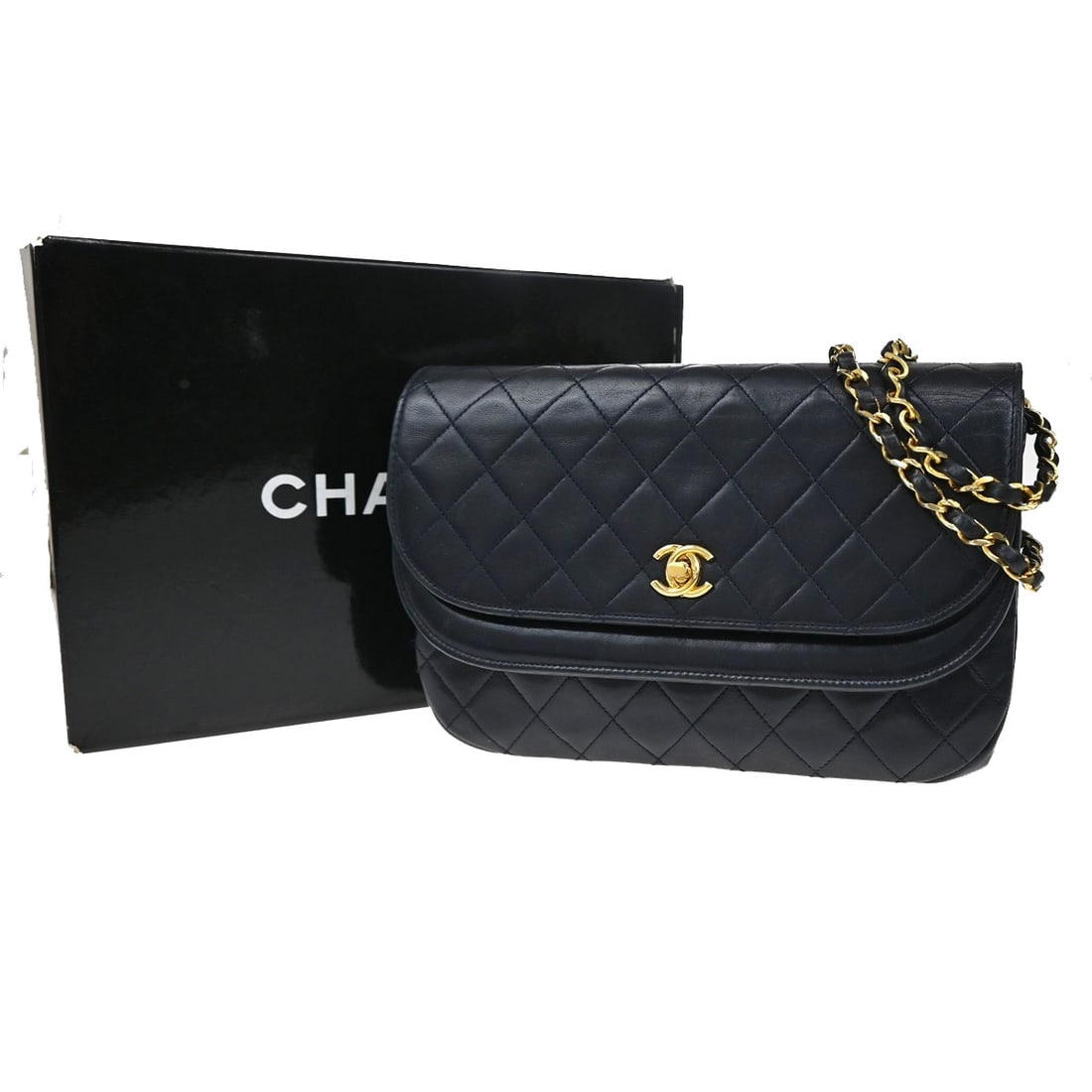 Pre-owned Blue Chanel Vintage Shoulder Flap Bag (1 of 1)