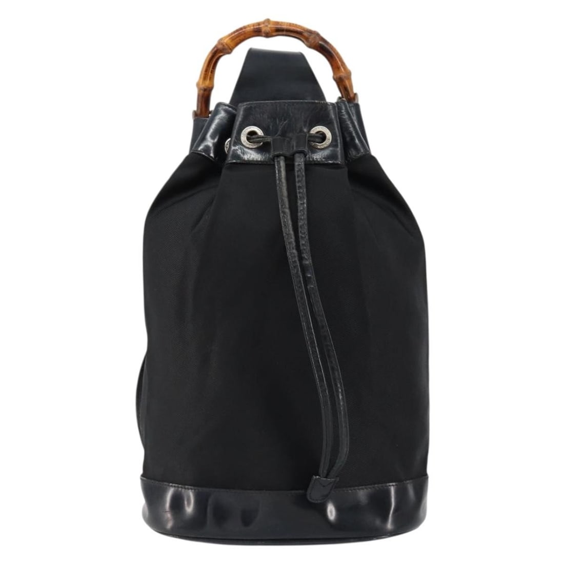 Black Bamboo Sling Shoulder Backpack by Gucci Vintage Collection (1 of 2)
