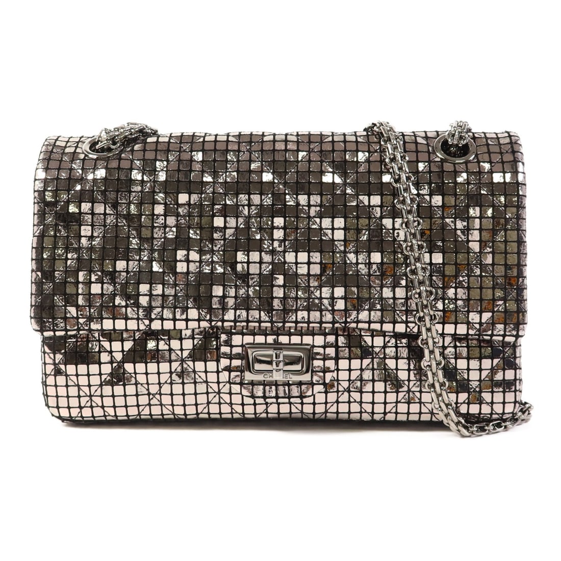 CHANEL CC Chain Shoulder Bag Quilted Suede Silver Frame (1 of 14)