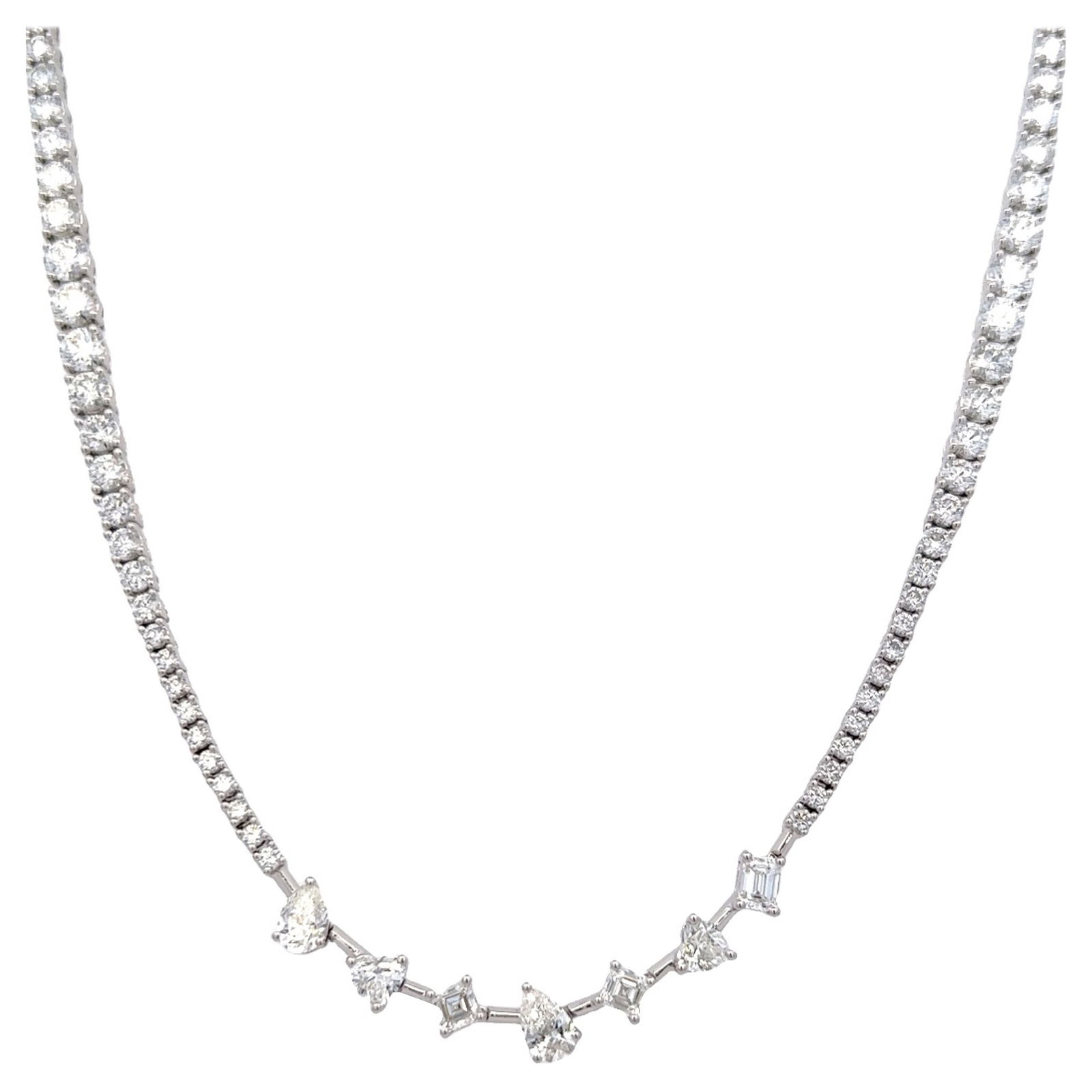 11.41ct Multi Diamond Tennis Necklace 18k White Gold (1 of 4)