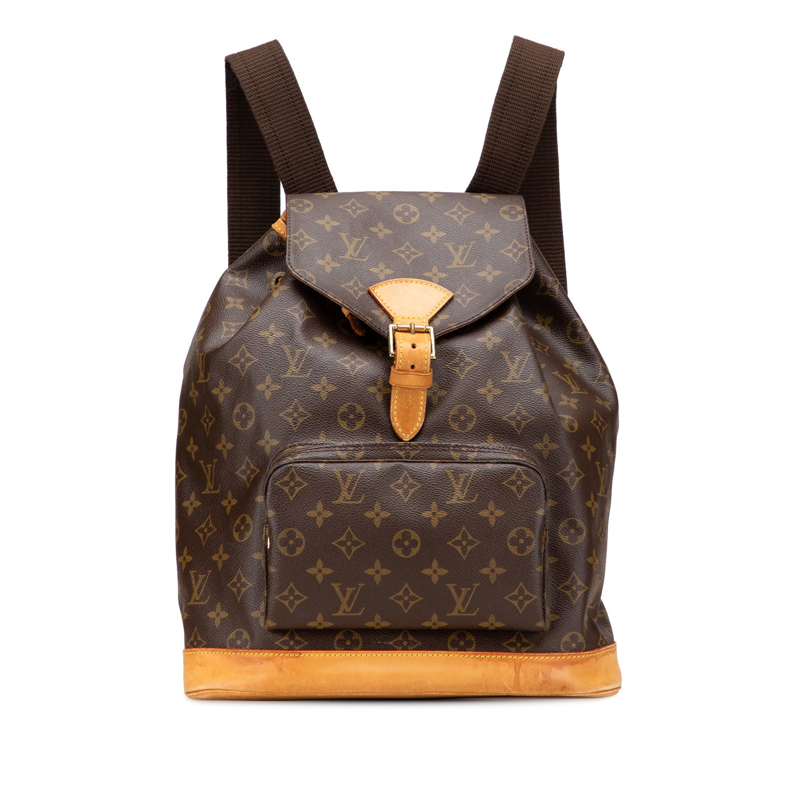 Louis Vuitton Monogram Montsouris GM Canvas Bag with Vachetta Trim: Louis Vuitton Monogram Montsouris GM Canvas Bag with Vachetta Trim This Louis Vuitton Monogram Montsouris GM is a stylish and functional bag crafted from durable monogram canvas with elegant vachetta