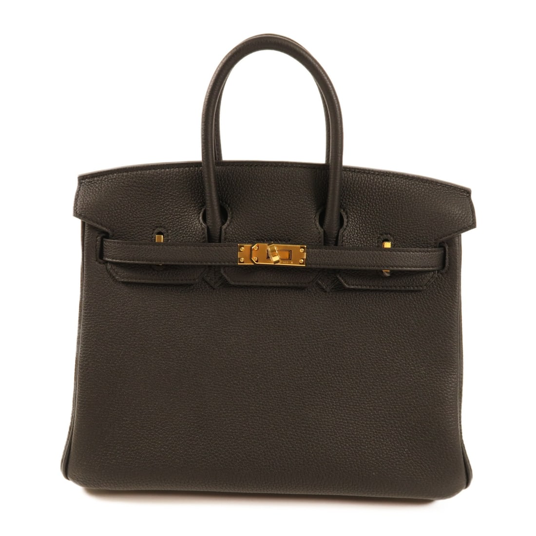 Hermes Birkin 25 Black Clemence Leather Handbag Gold Hardware (1 of 16)