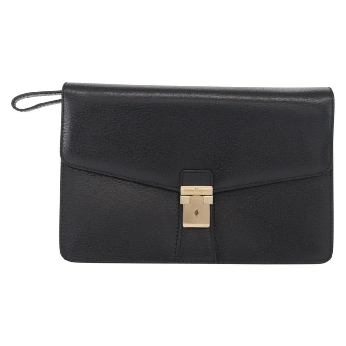 Vintage Salvatore Ferragamo Black Clutch Handbag (1 of 2)