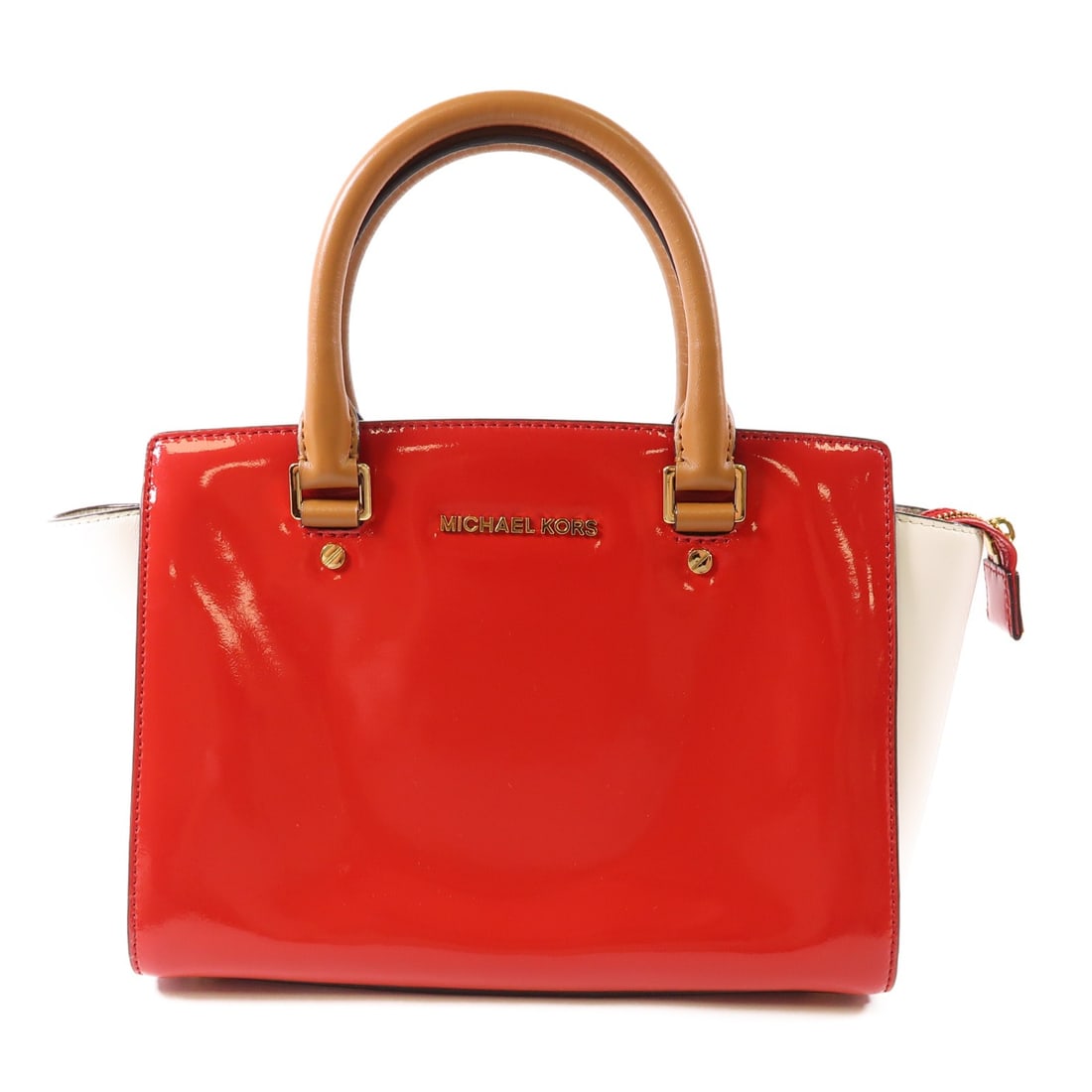 Michael Kors Red Patent Leather Handbag with GHW (1 of 18)