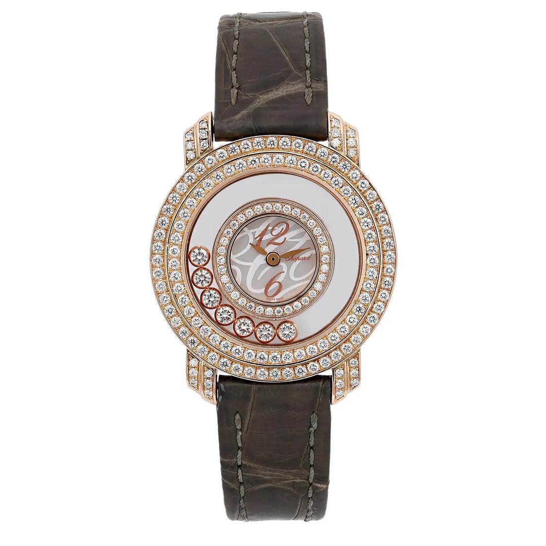 Chopard Happy Diamonds 18K Rose Gold Quartz Watch 209245-5001 (1 of 5)