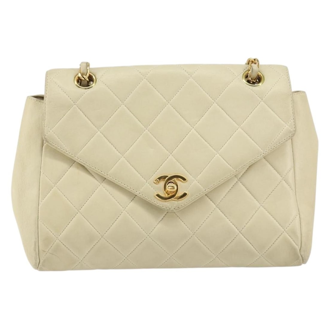Beige Matelasse Envelope Flap Shoulder Bag by Chanel Vintage (1 of 2)