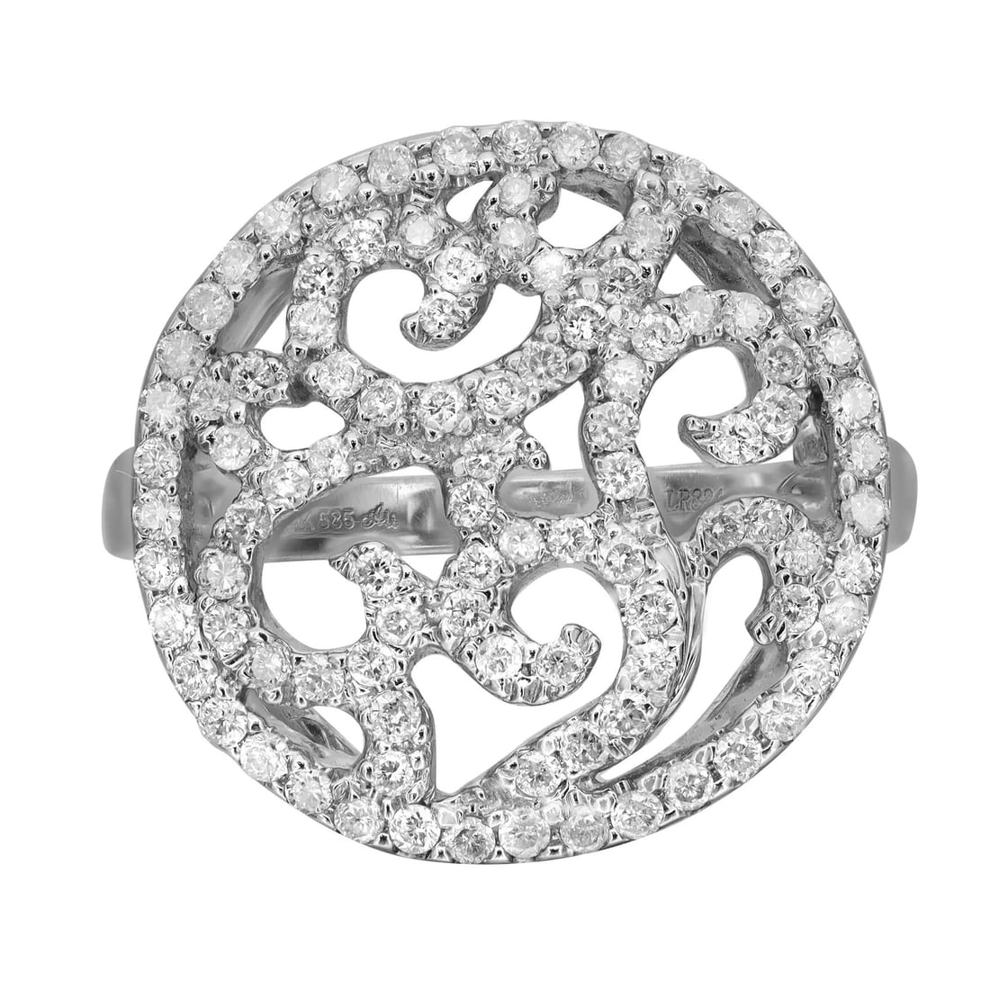 Rachel Koen 14K White Gold 0.76Cttw Diamond Cocktail Ring Size 7.5 (1 of 5)