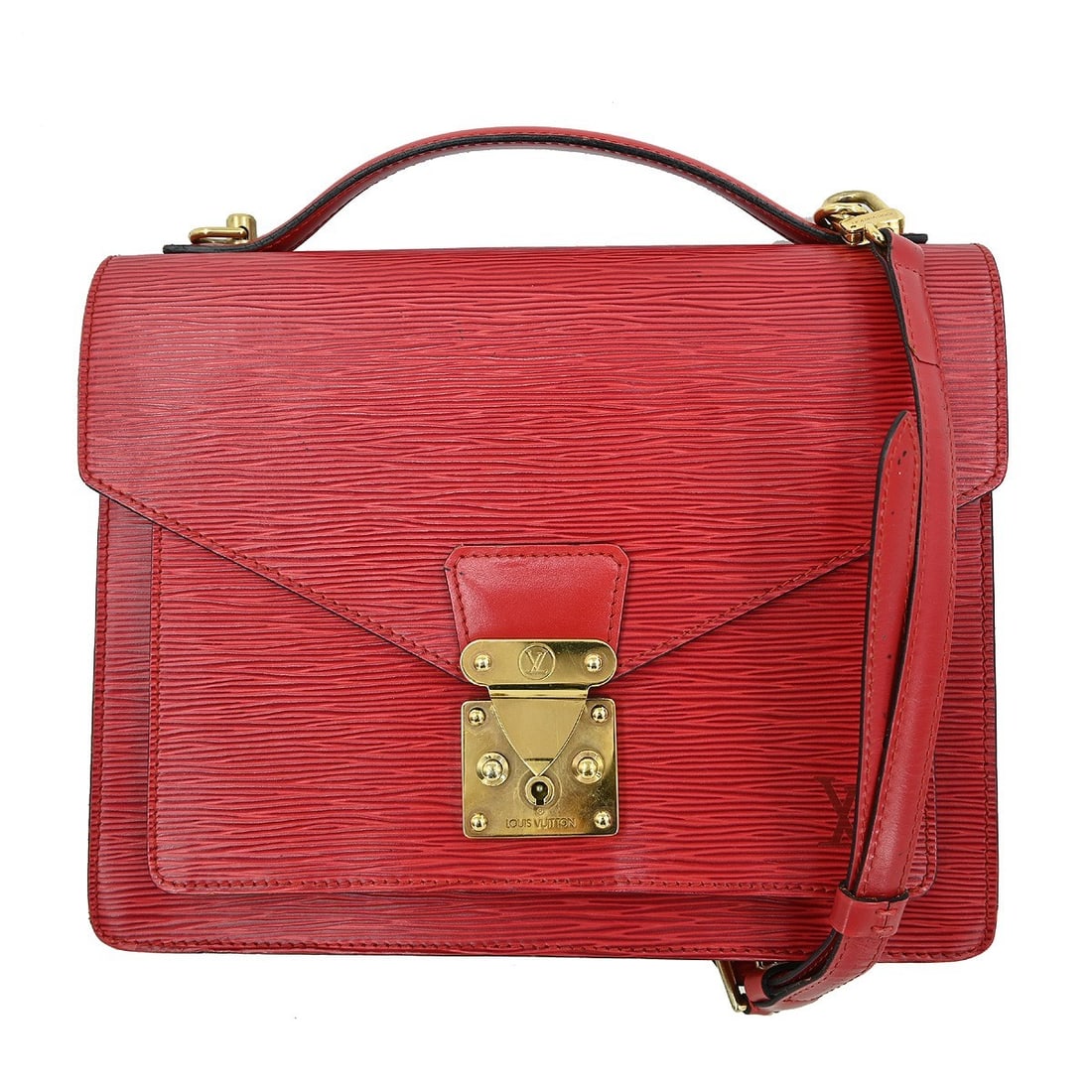Louis Vuitton Monceau 28 Red Epi Leather Satchel Handbag (1 of 10)