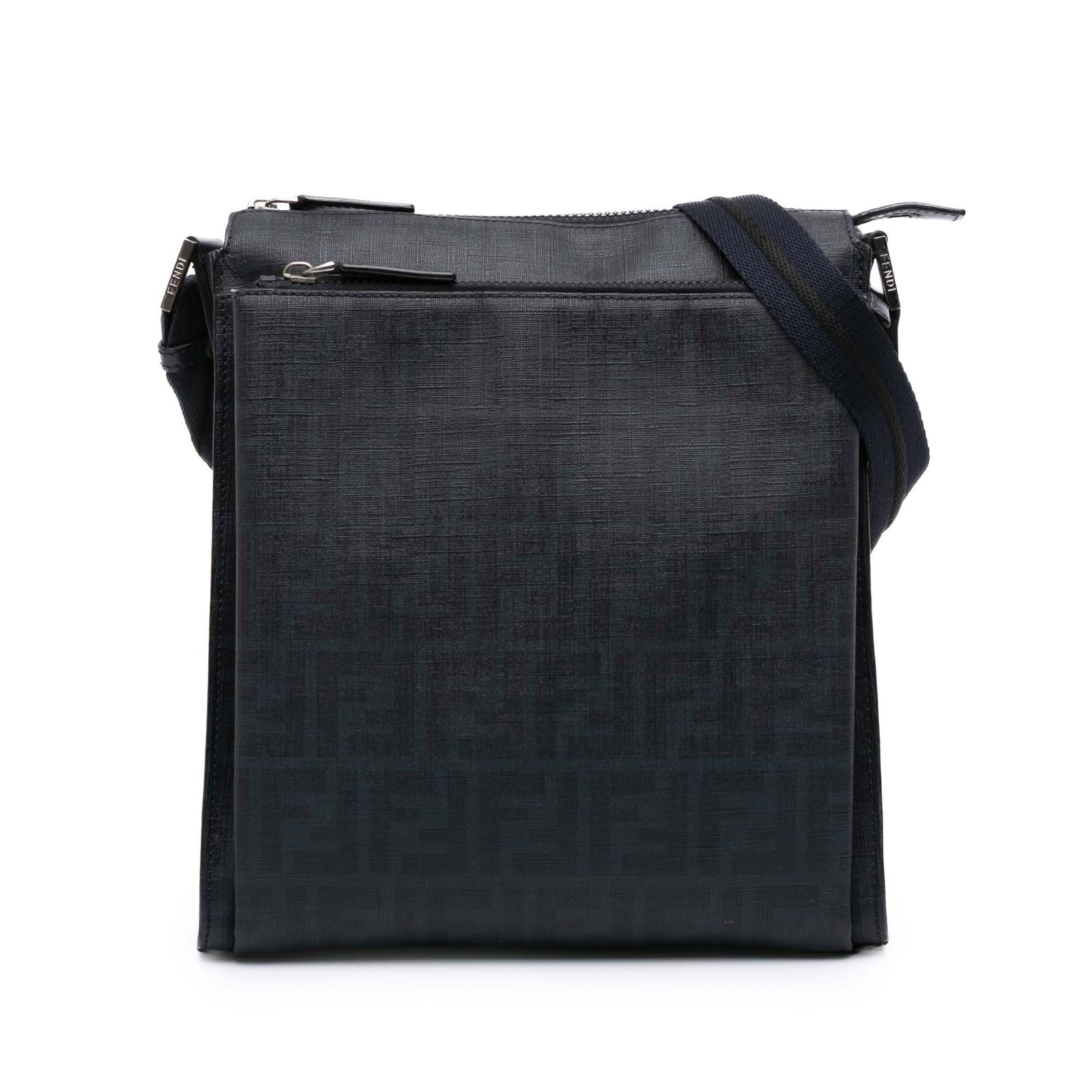 Fendi Zucca Crossbody Bag Black Coated Canvas Adjustable Strap (1 of 11)