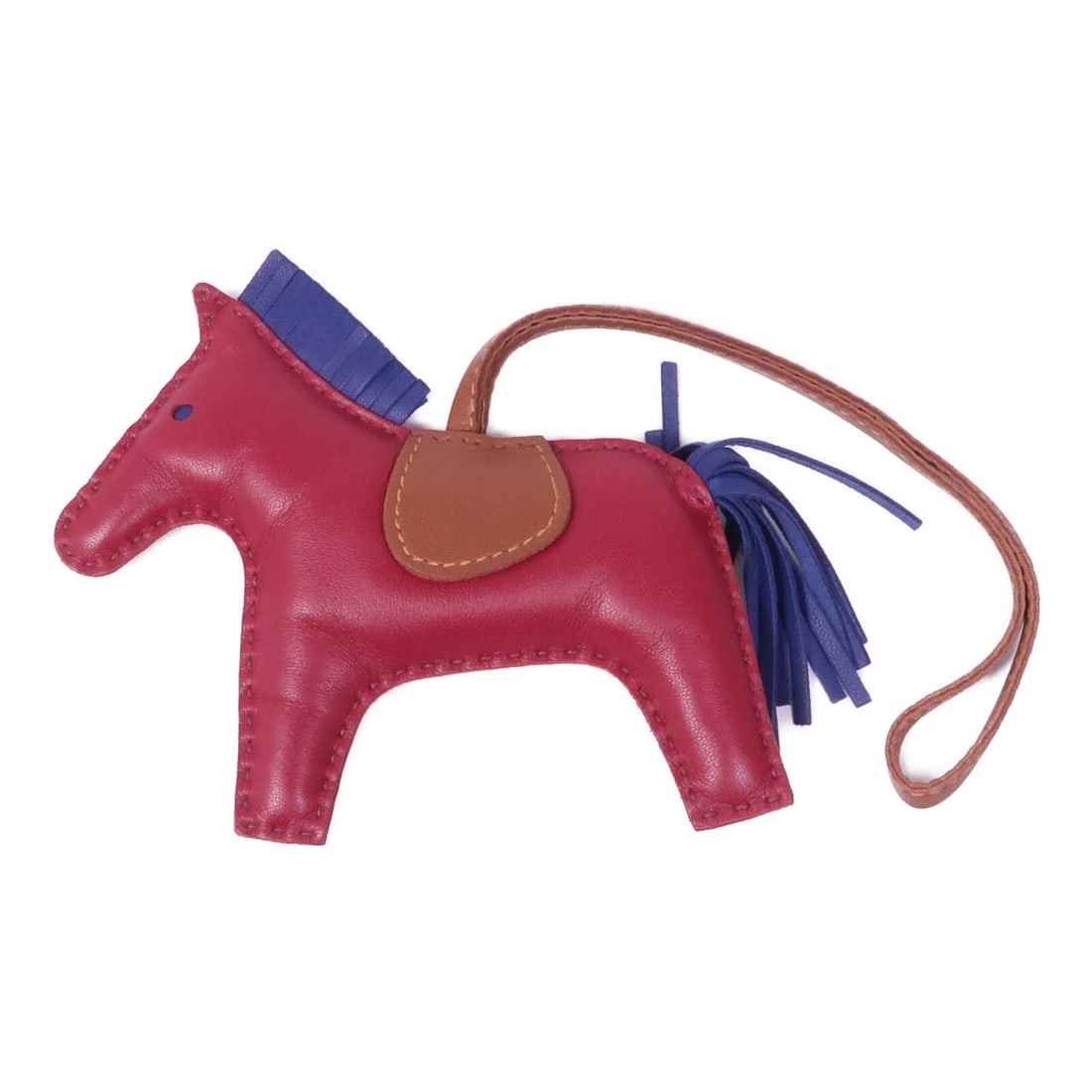 HERMES Rodeo MM Charm in Rubis Fauve Lambskin (1 of 6)