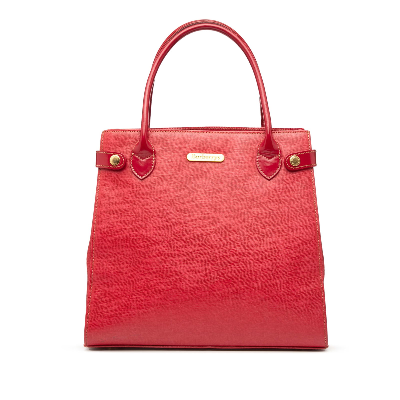 Burberry Red Leather Handbag with Zip Closure (1 of 7)