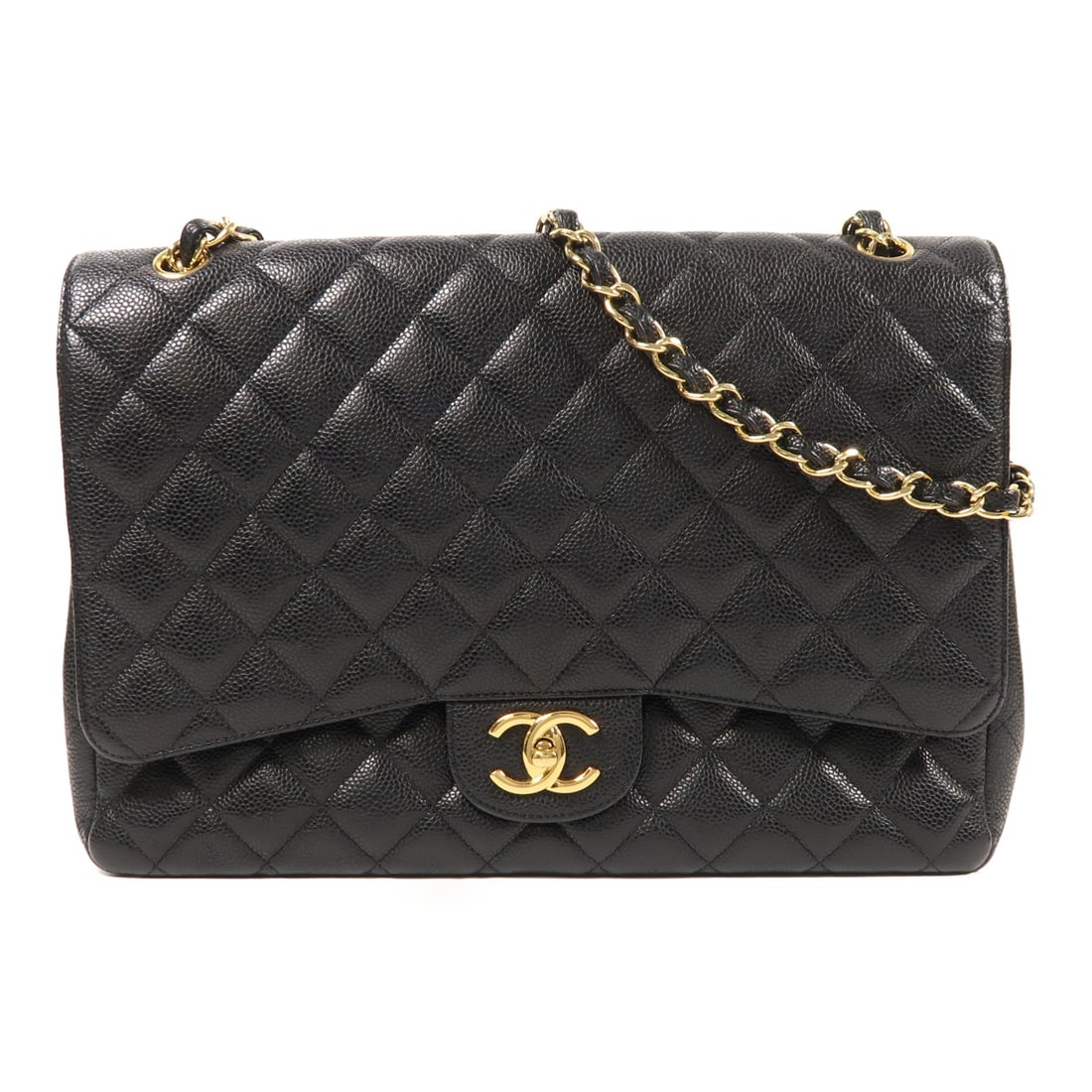 CHANEL Maxi Classic Chain Shoulder Bag Black Calfskin GHW A58601 (1 of 14)