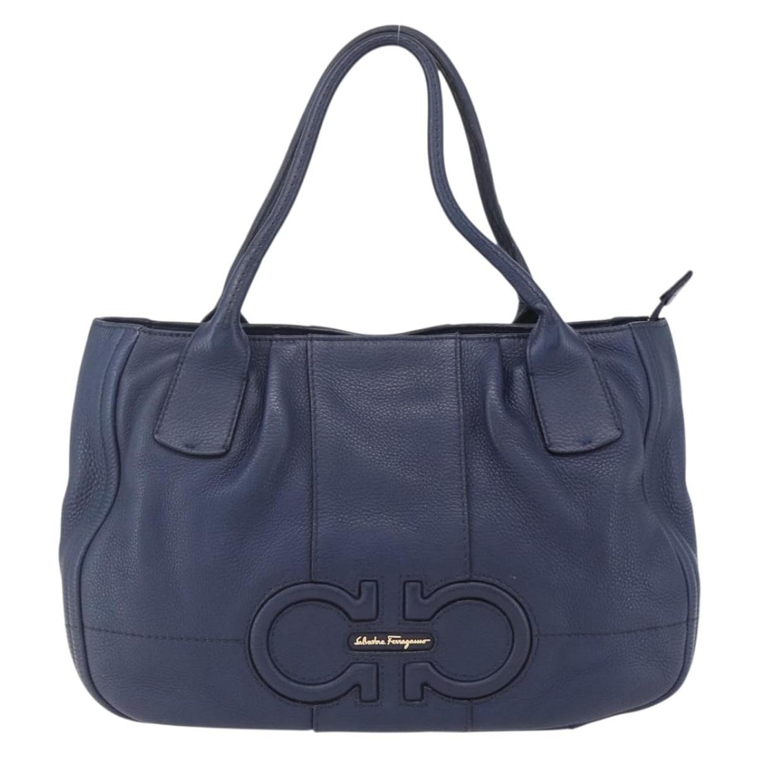 Izzie Gancini Embossed Blue Tote Bag by Salvatore Ferragamo: Izzie Gancini Embossed Blue Tote Bag by Salvatore Ferragamo This pre-owned Salvatore Ferragamo Izzie Gancini Embossed Tote is designed for women and crafted in a blue tone. The bag displays signs of w