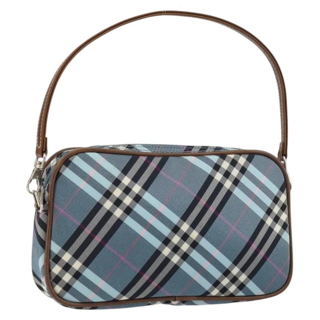 BURBERRY Nova Check Blue Label Nylon Pouch Blue Silver Authentic (1 of 18)