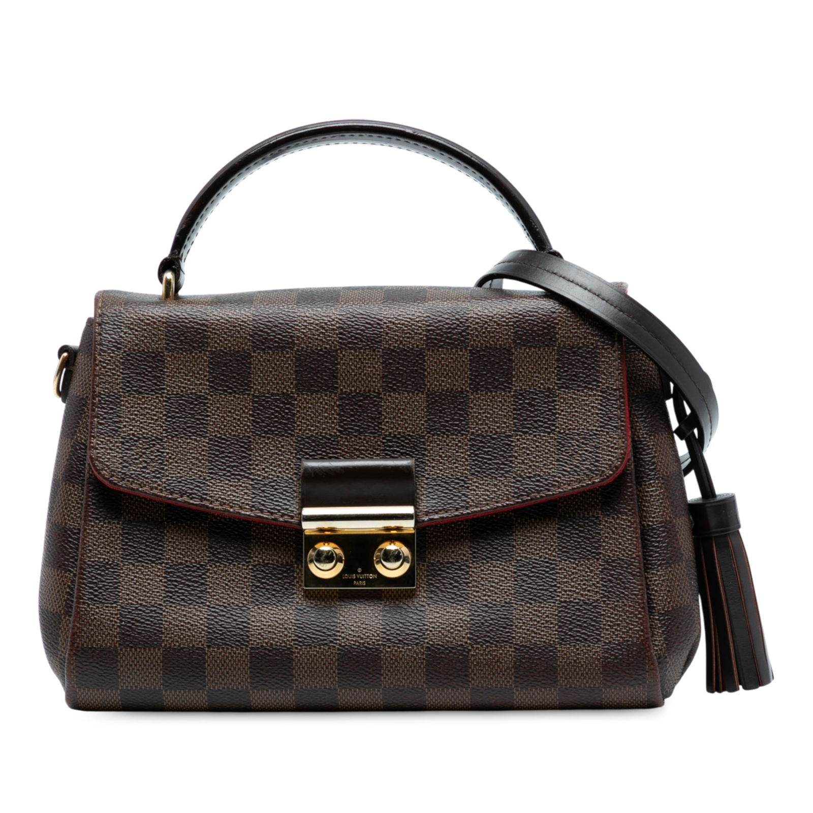 Louis Vuitton Damier Ebene Croisette Bag with Leather Trim (1 of 7)
